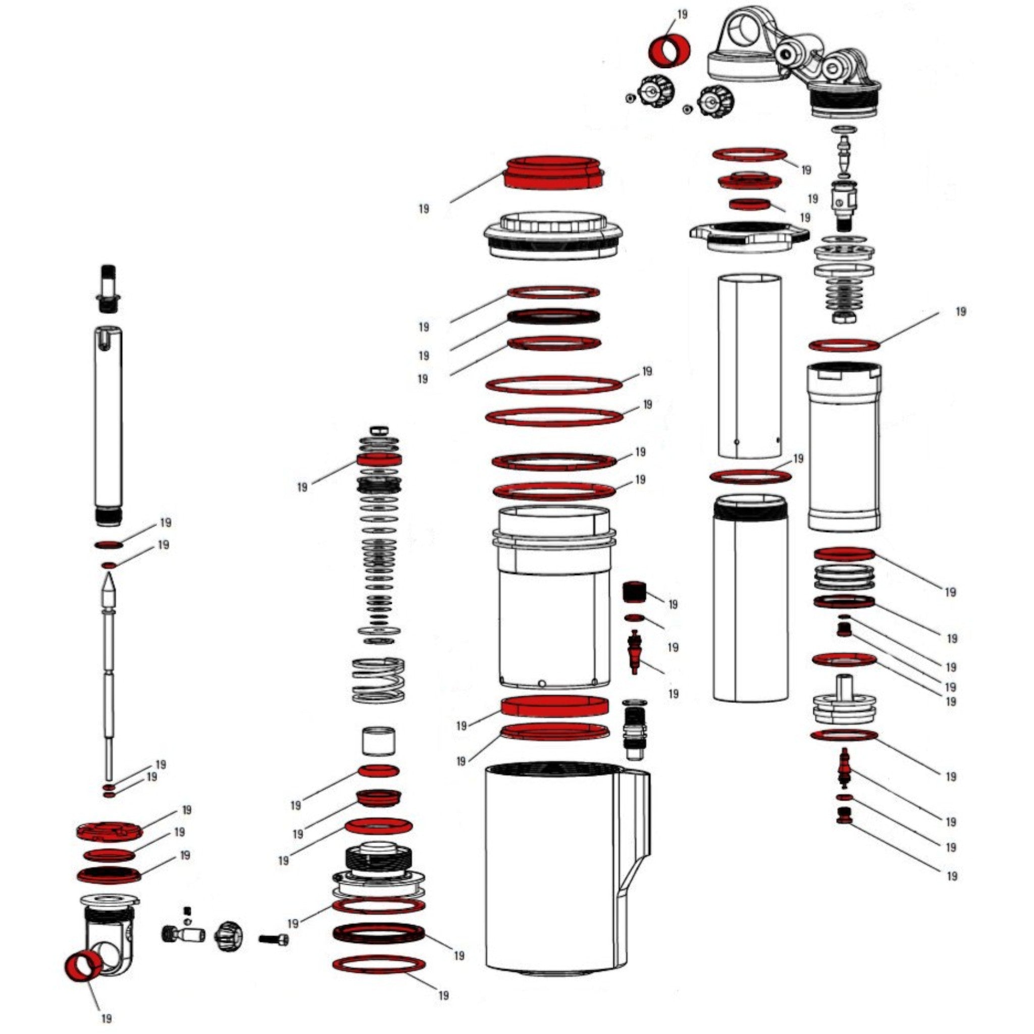 Kit de Servicio Completo RockShox Vivid Air B1-B3 (2014-2019)-thumbmail-3