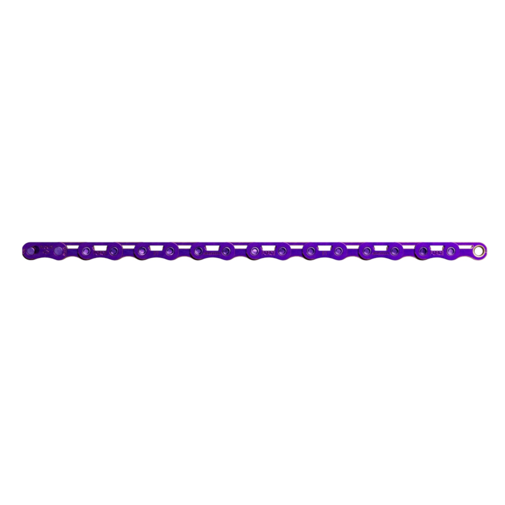 Cadena SRAM FORCE E1 126L 12v Morada Chapada en Cromo Road Flattop E1